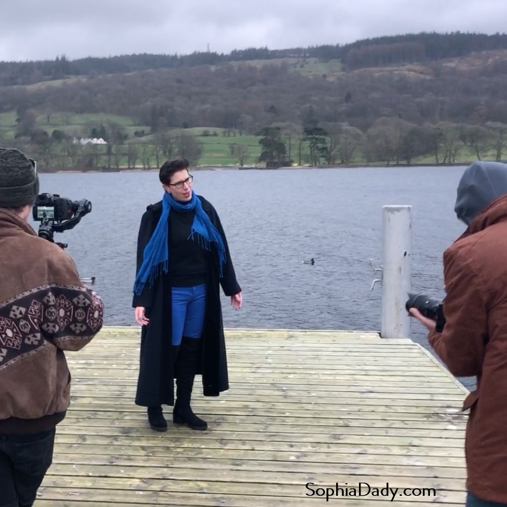 Sophia Dady filming her Music Video for the single Bluebird at Coniston Water