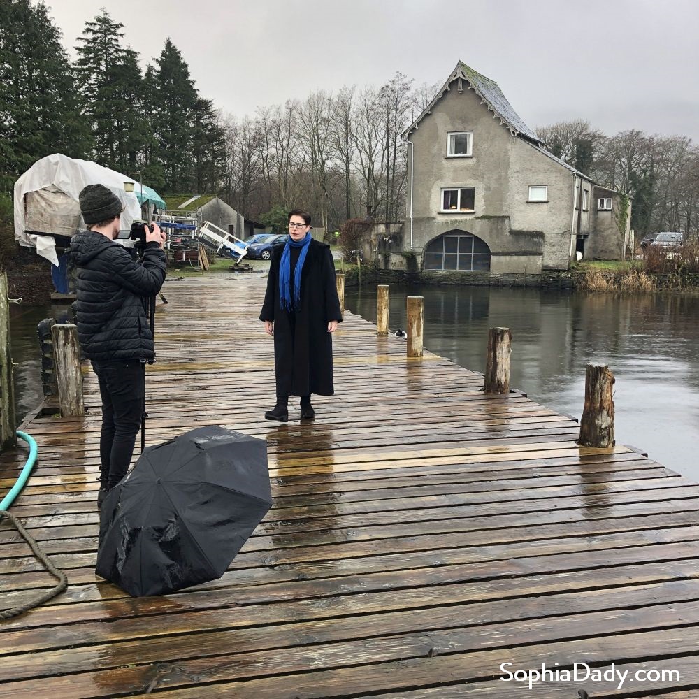 Sophia Dady filming her Music Video for the single Bluebird at Pier Cottage Coniston Water